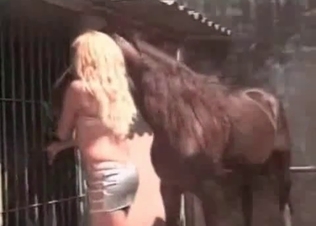 Sexy horse fucks this blonde.