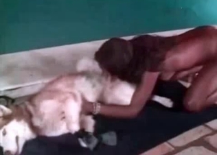 Black chick sucks this hot husky off