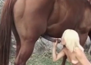 Blonde chick fucking animals