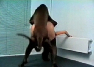 Slutty chick banged by a huge dong