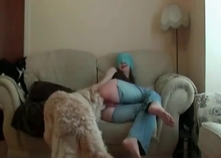 Amazing dog fucking her anally