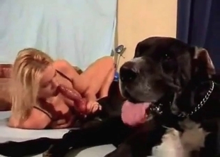 Amazing animal fucking with a chubby blonde