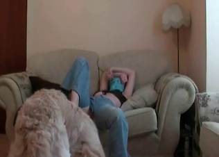 Warped depraved bitch loves animals
