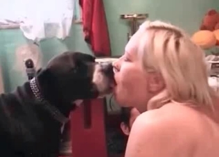 Kissing between a boxer and a slut