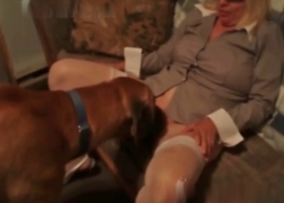 Hardcore dog fucking exquisite babe