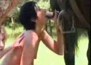 Beautiful chick letting the mare cum inside of her