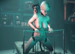 Dog fucking this 3D hottie