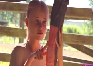 Blondie looks angelic with this horse cock